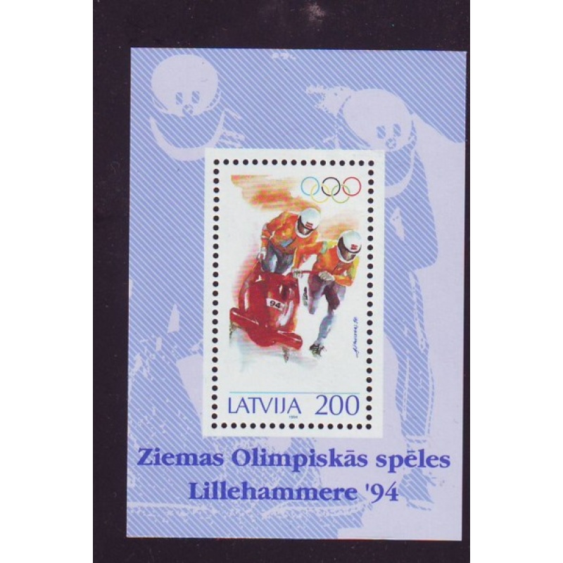 Latvia Sc 360 1994 Lillehammer Winter Olympics stamp sheet mint NH