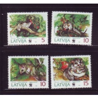 Latvia Sc 381-84 1994 Dormouse WWF stamp set mint NH