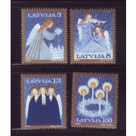 Latvia Sc 385-88 1994 Christmas stamp set mint NH