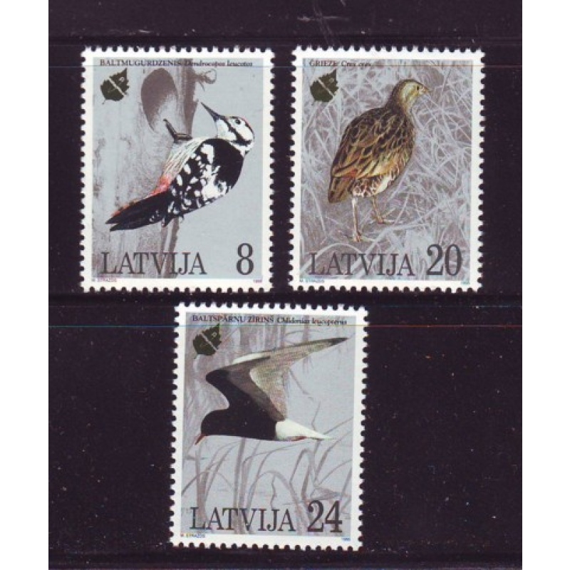 Latvia Sc 396-398 1995 Birdsstamp set mint NH