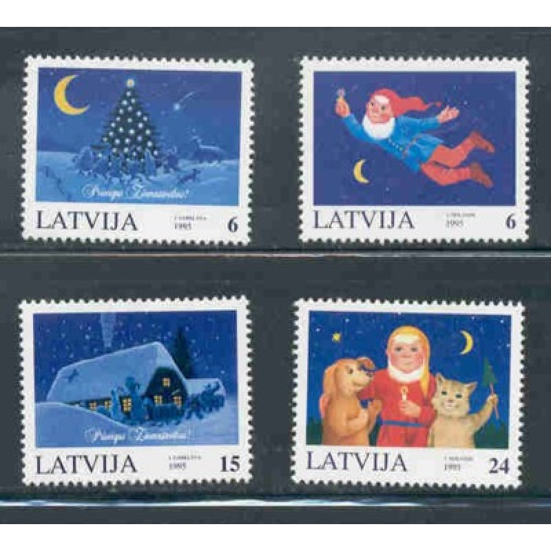 Latvia Sc 409-12 1995 Christmas stamp set mint NH