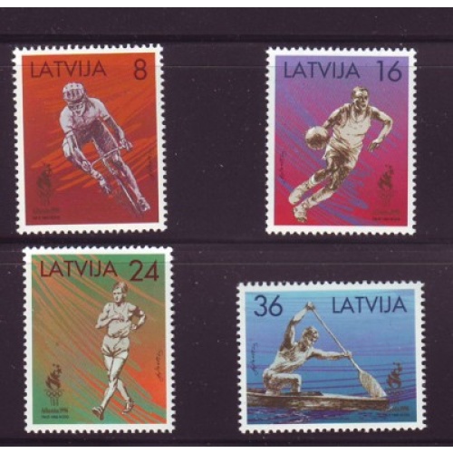 Latvia Sc 418-21 1996 Atlanta Olympics stamp set mint NH