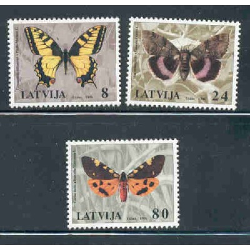 Latvia Sc 423-25 1996 Butterflies stamp set mint NH