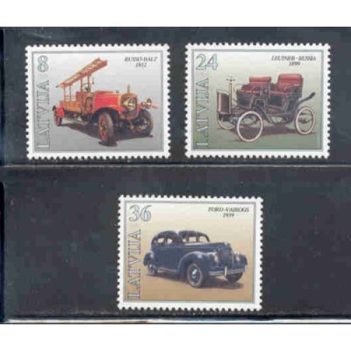 Latvia Sc 426-28 1996 Car production stamp set mint NH