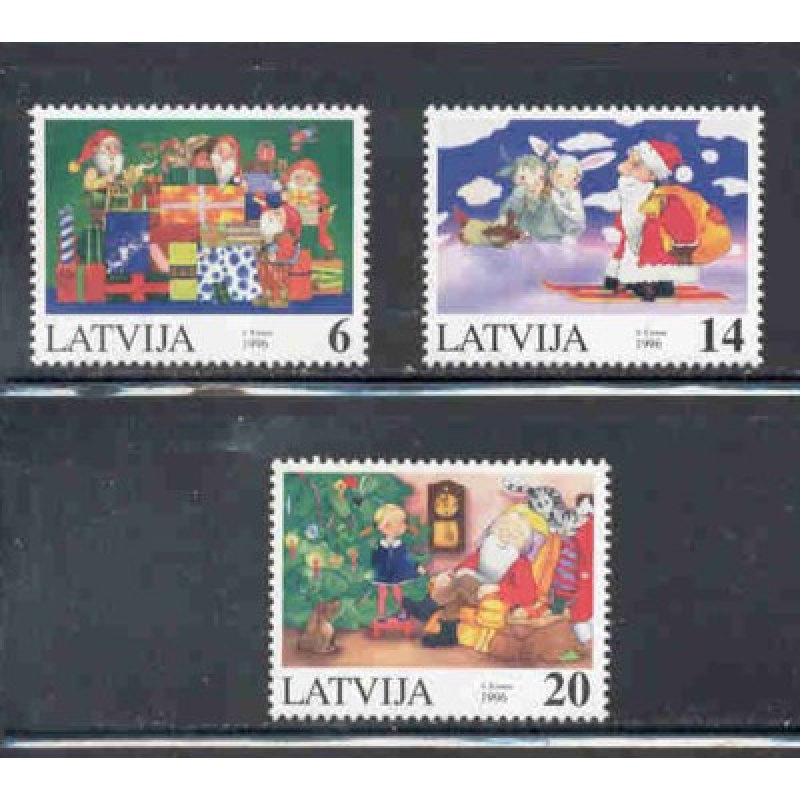 Latvia Sc 433-35 1996 Christmas stamp set mint NH