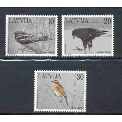 Latvia Sc 436-438 1997 Birds stamp set mint NH