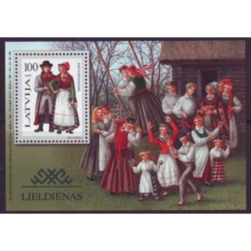 Latvia Sc 441 1997 Folk Costumes stamp sheet mint NH