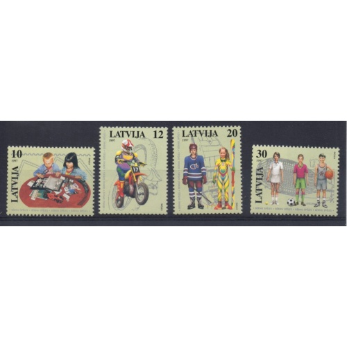 Latvia Sc 446-49 1997 Children's Activities stamp set mint NH