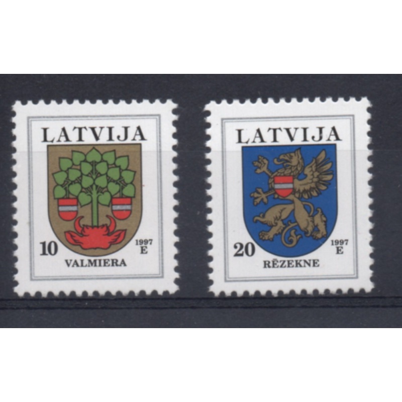 Latvia Sc 450-51 1997 Municipal Arms stamp set mint NH