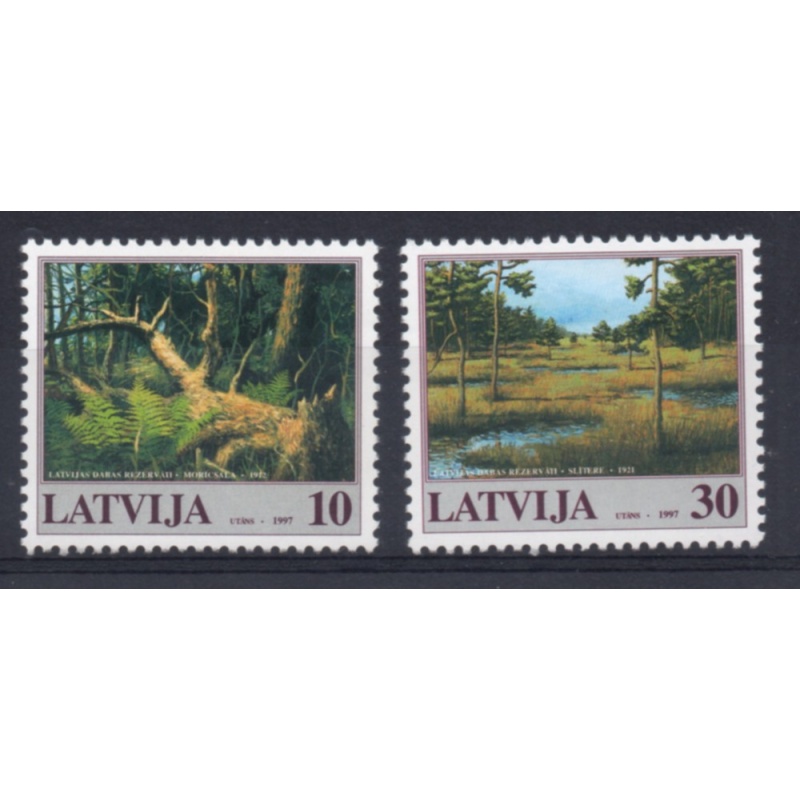 Latvia Sc 452-53 1997 Nature Preserves stamp set mint NH