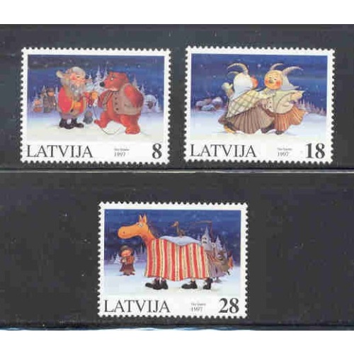 Latvia Sc 458-60 1997 Christmas stamp set mint NH