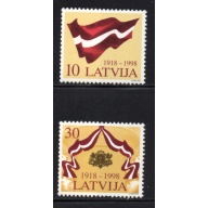 Latvia Sc 477-478 1998 80th Anniversary Independence  stamp set mint NH