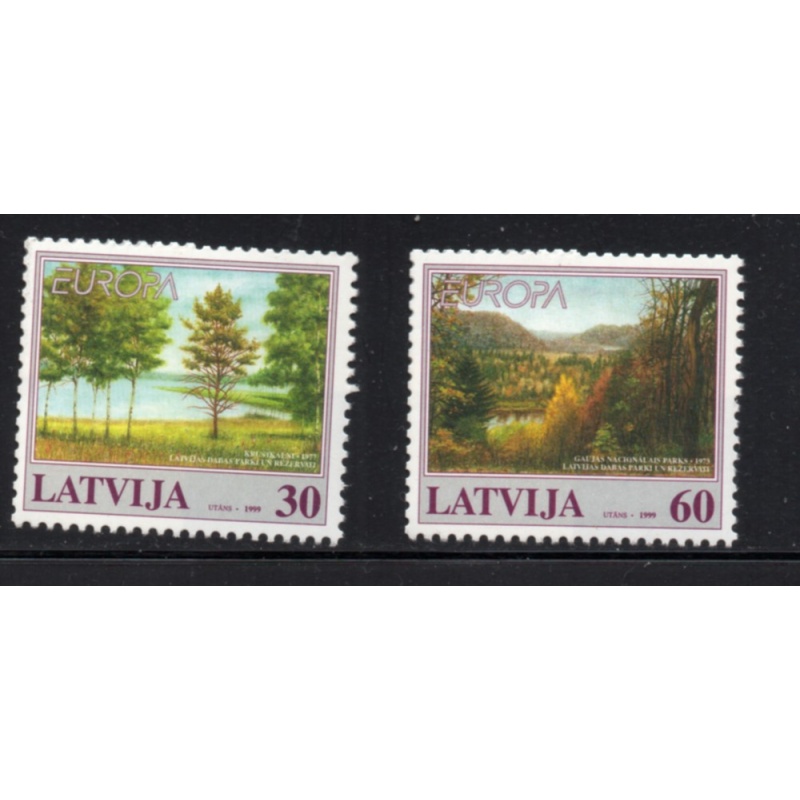 Latvia Sc 484-485 1999 Europa Nature Parks stamp set mint NH