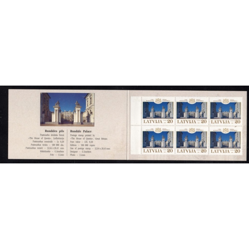 Latvia Sc 495a 1999 stamp Booklet for Copenhagen stamp show mint NH