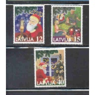 Latvia Sc 499-501 1999 Christmas stamp set  mint NH