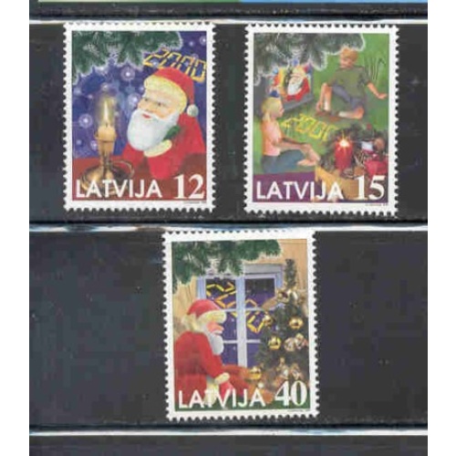 Latvia Sc 499-501 1999 Christmas stamp set  mint NH