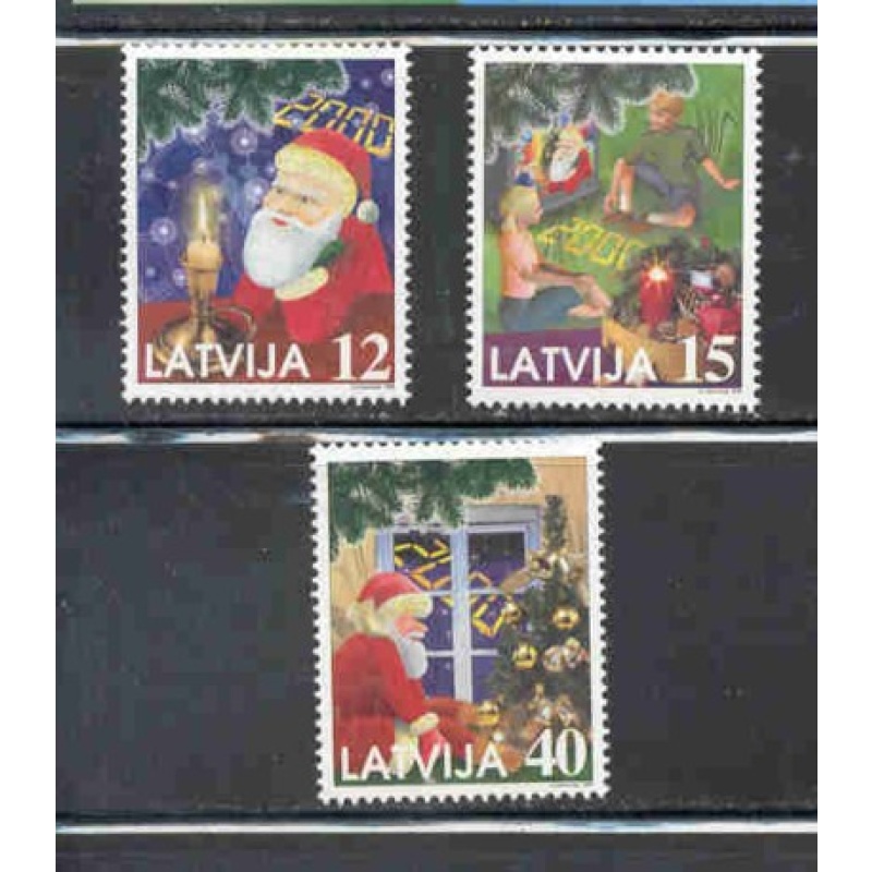 Latvia Sc 499-501 1999 Christmas stamp set  mint NH