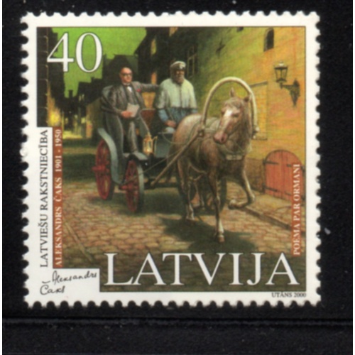 Latvia Sc 503 2000 Caks, Poet, stamp mint NH