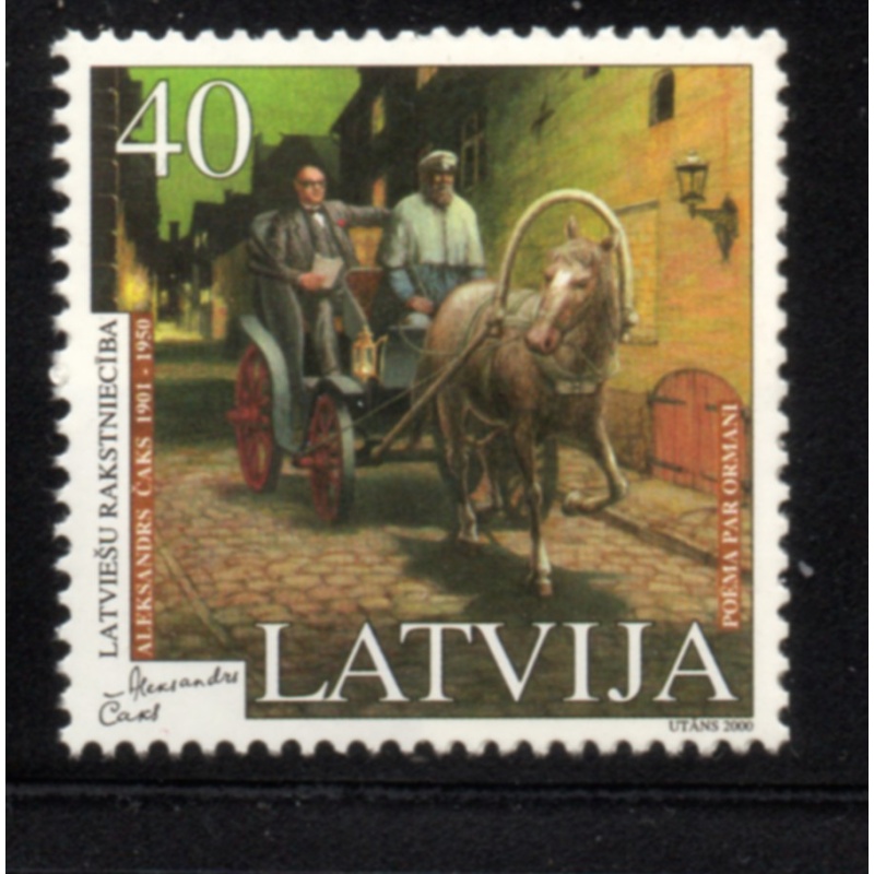 Latvia Sc 503 2000 Caks, Poet, stamp mint NH