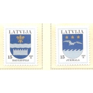 Latvia Sc 506-507 2000 Coats of Arms stamp set mint NH