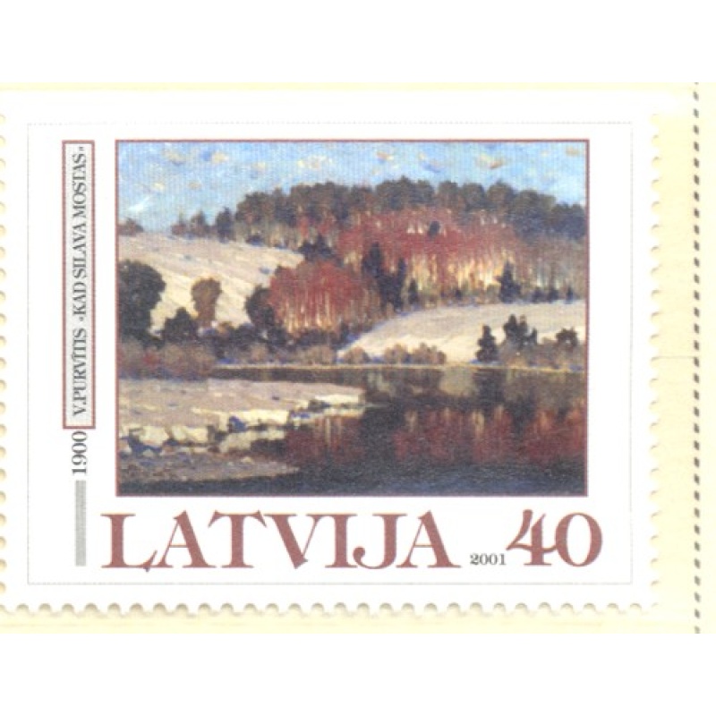 Latvia Sc 523 2001 Purvitis Painting stamp mint NH