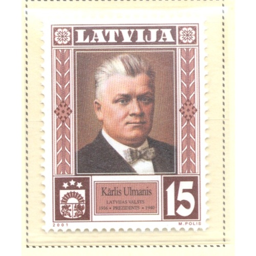 Latvia Sc 524 2001 President Ulmanis stamp mint NH