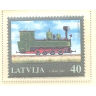 Latvia Sc 527 2001 Narrow Gauge Locomotive stamp mint NH