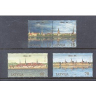 Latvia Sc 529-531 2001 Riga Anniversary stamp set mint NH