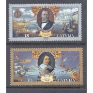 Latvia Sc 538-539  2001 Latvian Seamen stamp set mint NH