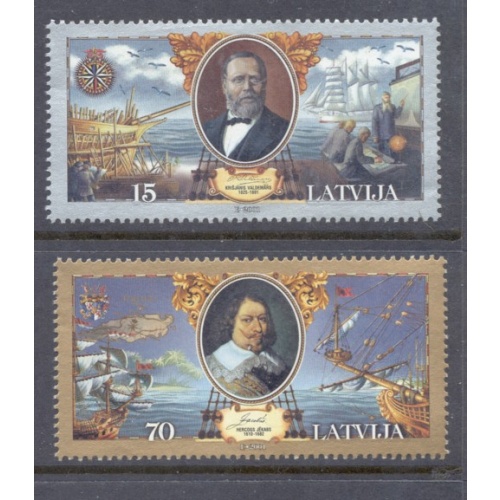 Latvia Sc 538-539  2001 Latvian Seamen stamp set mint NH