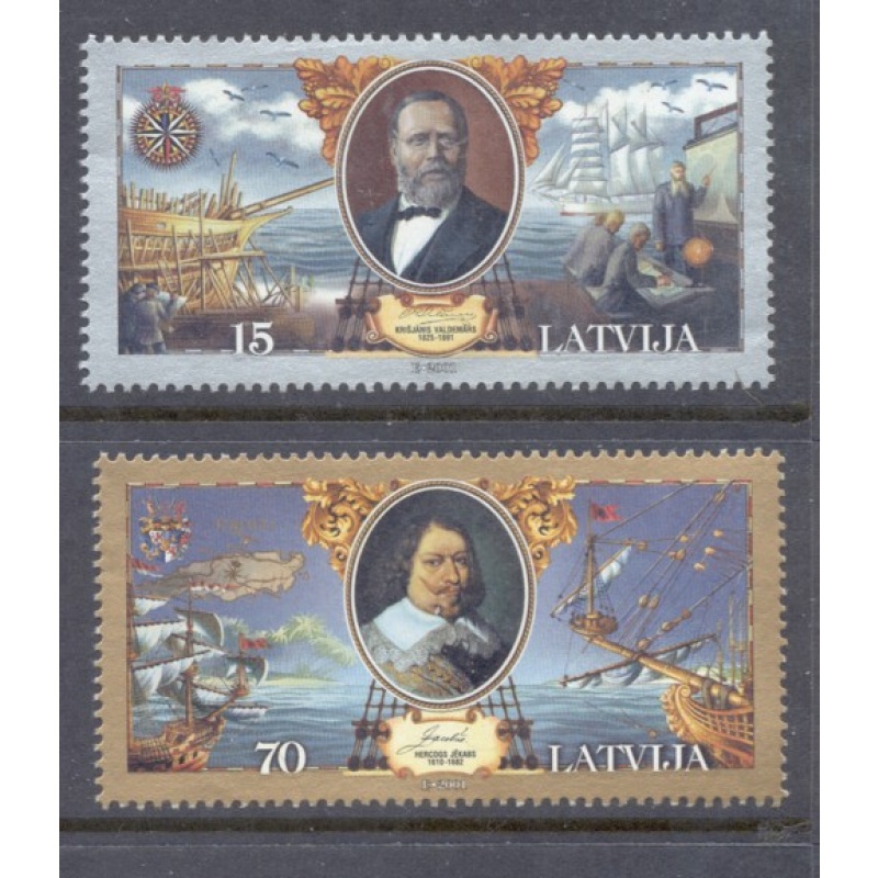 Latvia Sc 538-539  2001 Latvian Seamen stamp set mint NH