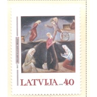 Latvia Sc 548 2002 Kazaks Painting stamp mint NH