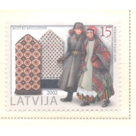 Latvia Sc 560 2002 Mittens stamp mint NH