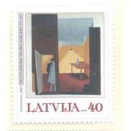 Latvia Sc 564 2003 Strunke Painting stamp mint NH