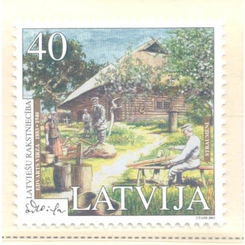Latvia Sc 570 2003 Edvarts Virza stamp mint NH