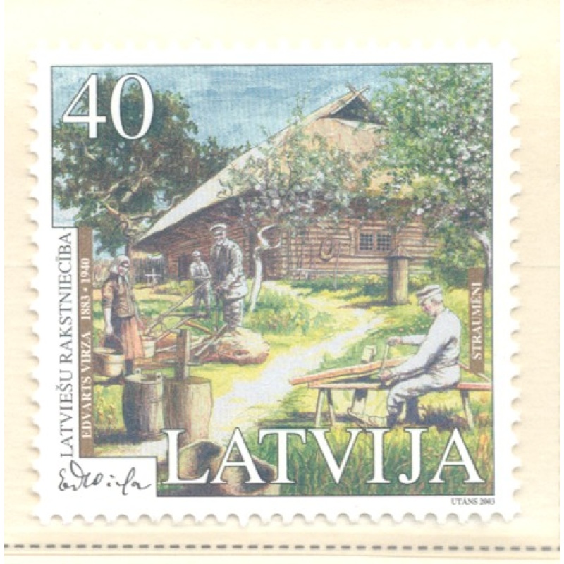 Latvia Sc 570 2003 Edvarts Virza stamp mint NH