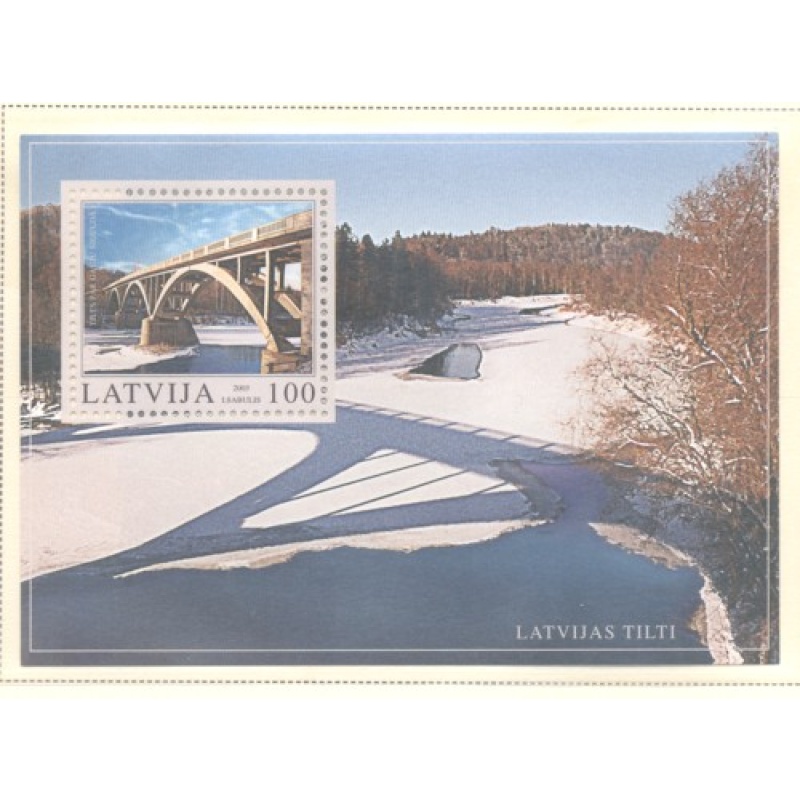 Latvia Sc 574 2003  Gauja River Bridge stamp sheet mint NH