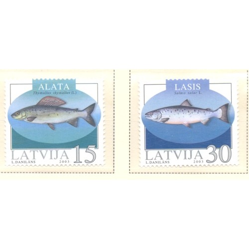 Latvia Sc 575-576 2003  Fish stamp set  mint NH