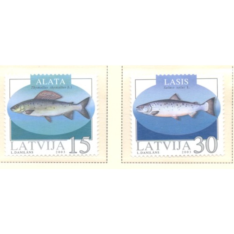Latvia Sc 575-576 2003  Fish stamp set  mint NH