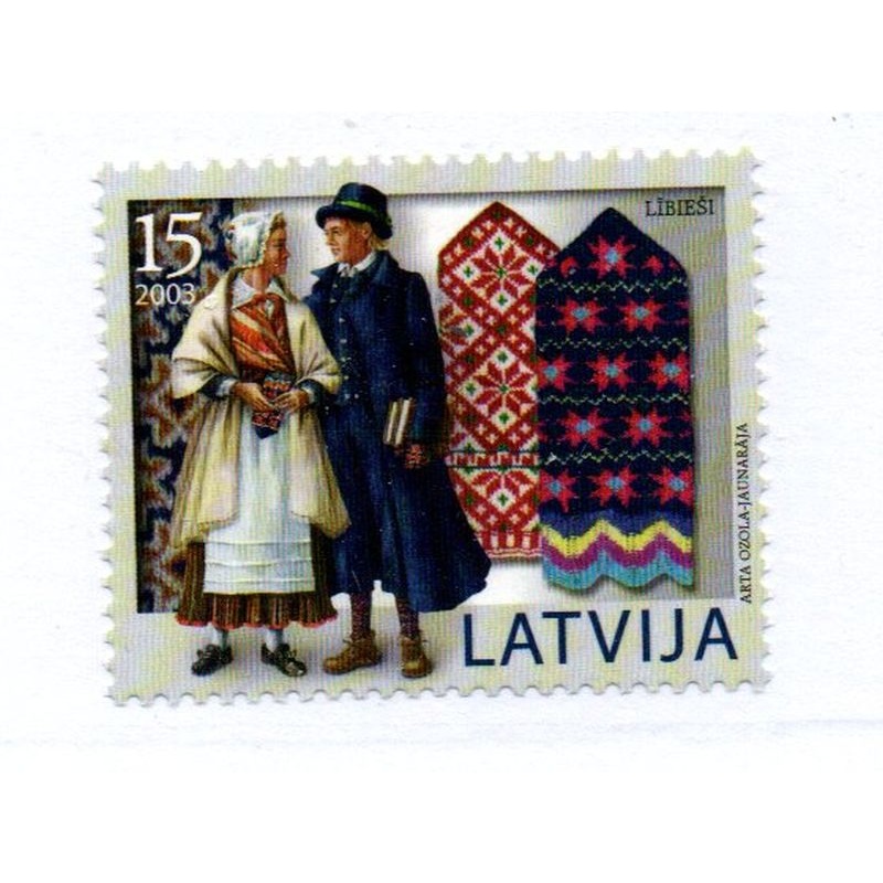 Latvia Sc 579 2003 Mittens stamp mint NH