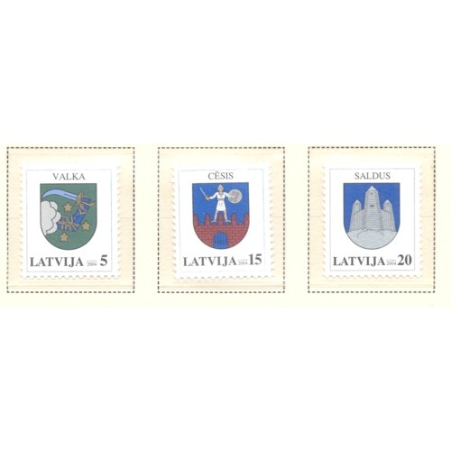 Latvia Sc 585-587 2004  Coats of Arms stamp set mint NH