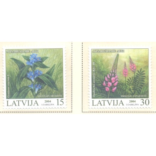 Latvia Sc 589-590 2004 Endangered Plants stamp set mint NH