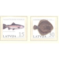 Latvia Sc 596-597 2004 Fish stamp set mint NH