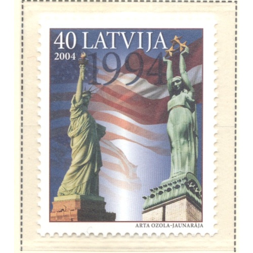 Latvia Sc 598 2004 Visit of President Clinton stamp mint NH