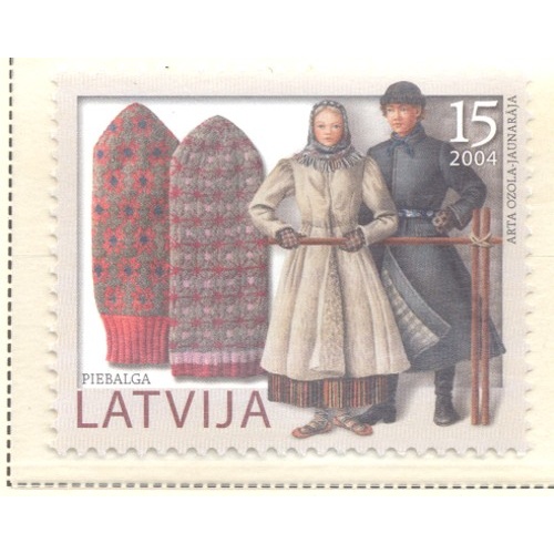 Latvia Sc 604 2004 Mittens stamp mint NH