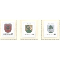 Latvia Sc 609-11 2005 Coats of Arms stamp set mint NH