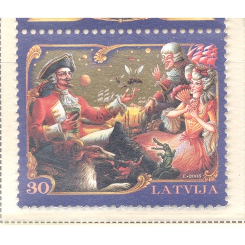 Latvia Sc 615 2005 Baron Munchausen stamp mint NH