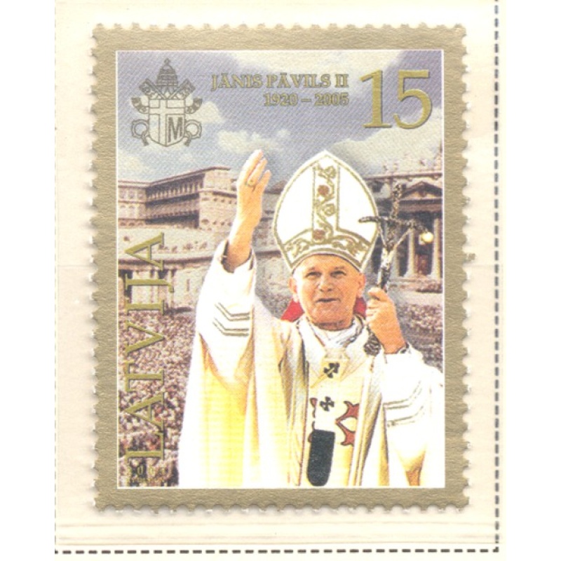 Latvia Sc 622 2005 Pope John Paul II stamp mint NH