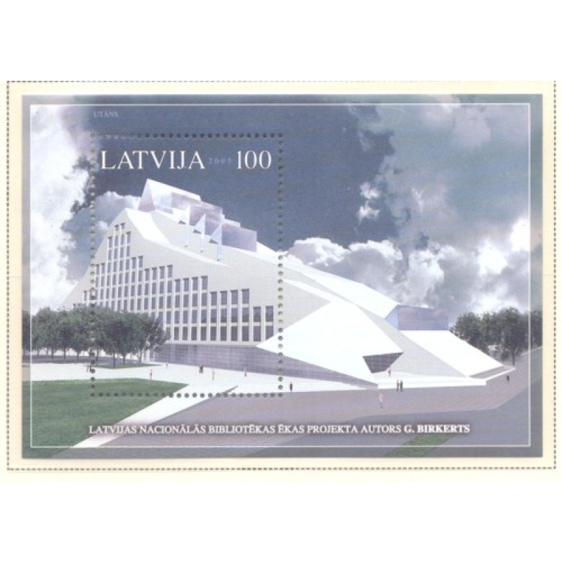 Latvia Sc 623 2005 National Library stamp sheet mint NH