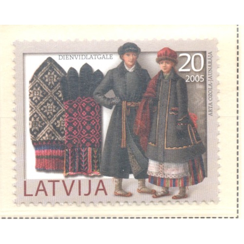 Latvia Sc 629 2005 Mittens stamp mint NH